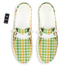 St. Patrick's Day Plaid Print White Loafers-grizzshop