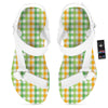 St. Patrick's Day Plaid Print White Open Toe Sandals-grizzshop