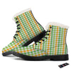 St. Patrick's Day Plaid Print Winter Boots-grizzshop