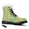 St. Patrick's Day Plaid Print Winter Boots-grizzshop