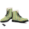 St. Patrick's Day Plaid Print Winter Boots-grizzshop