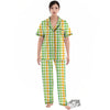 St. Patrick's Day Plaid Print Women's Pajamas Set-grizzshop