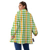 St. Patrick's Day Plaid Print Women's Sherpa Jacket-grizzshop