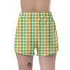 St. Patrick's Day Plaid Print Women's Shorts-grizzshop