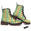 St. Patrick's Day Plaid Print Work Boots-grizzshop