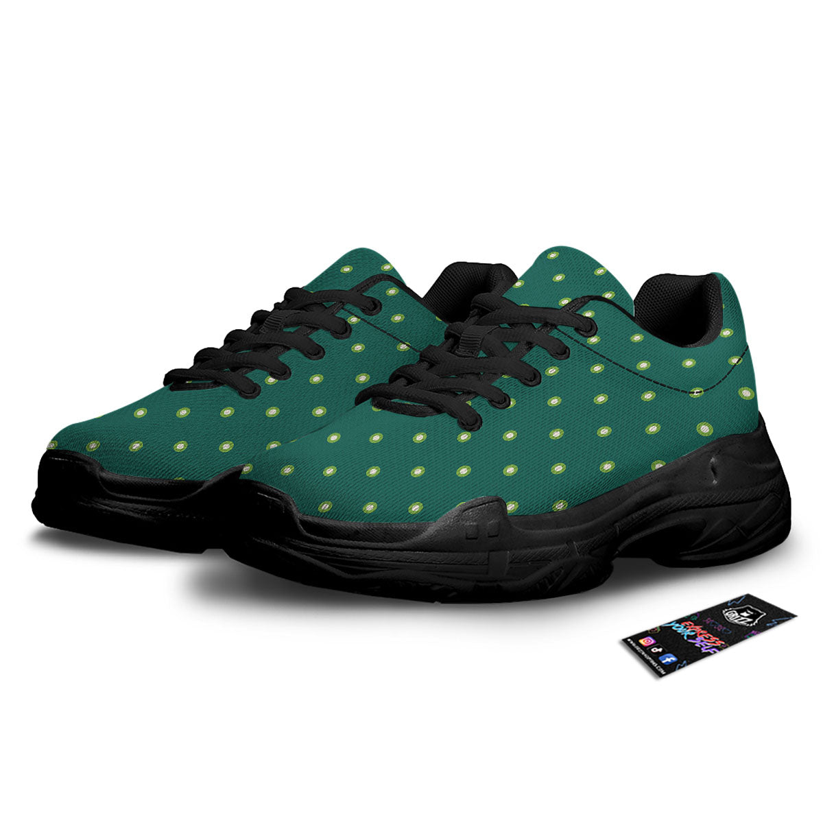 St. Patrick's Day Polka Dot Irish Print Black Chunky Shoes-grizzshop