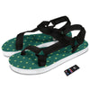 St. Patrick's Day Polka Dot Irish Print Black Open Toe Sandals-grizzshop