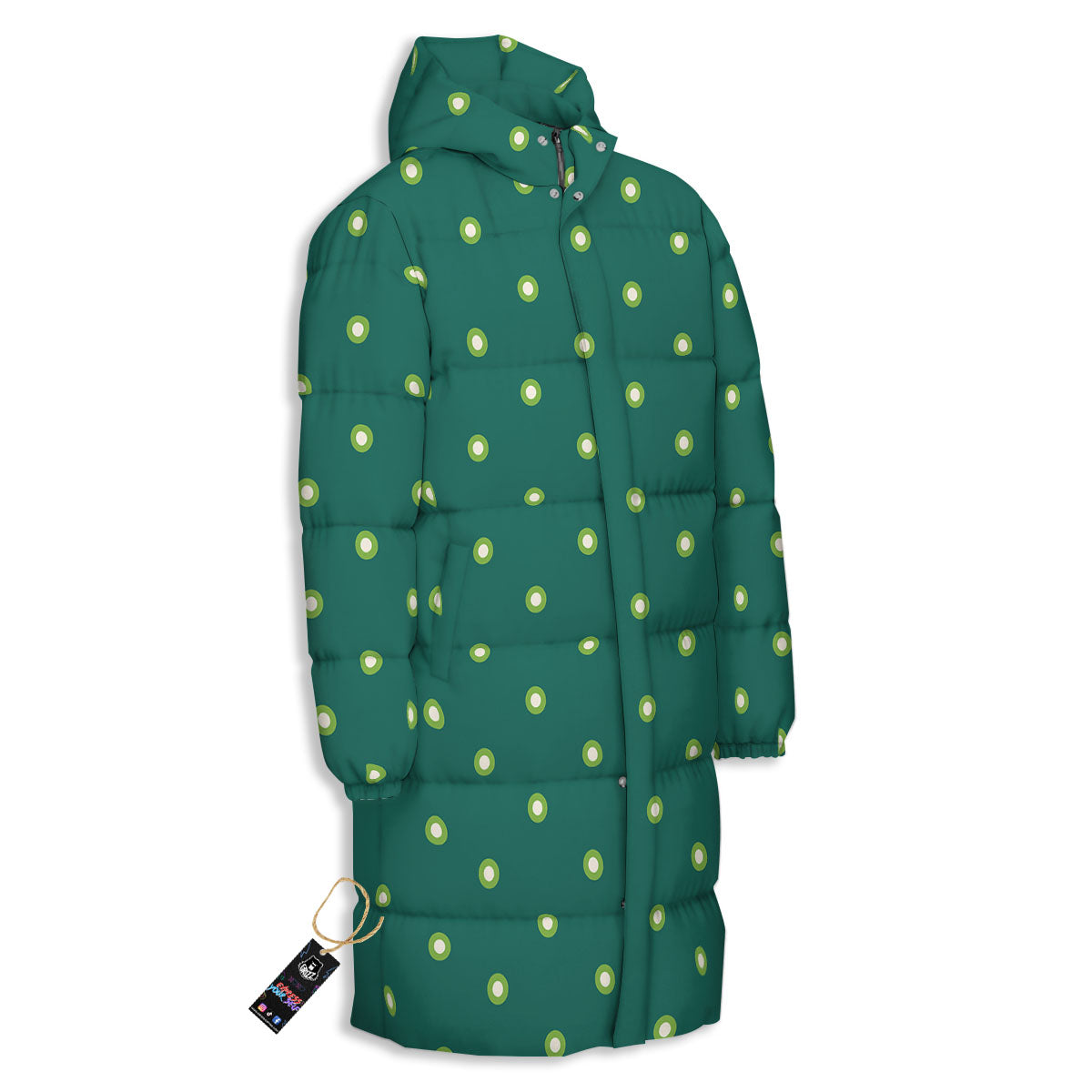 St. Patrick's Day Polka Dot Irish Print Long Down Jacket-grizzshop