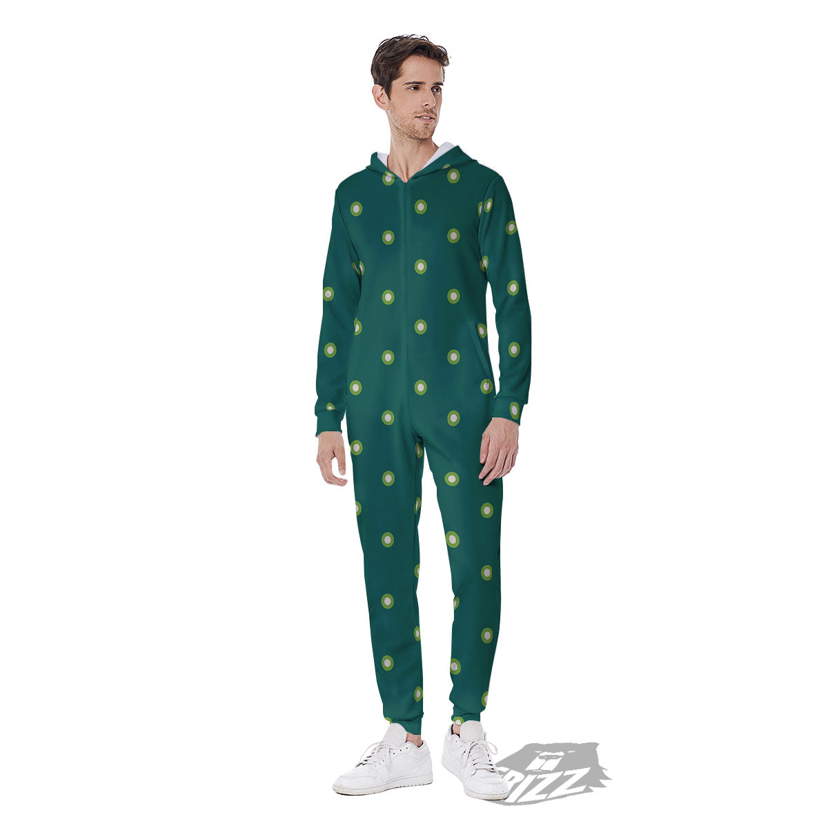 St. Patrick's Day Polka Dot Irish Print Men's Jumpsuit-grizzshop