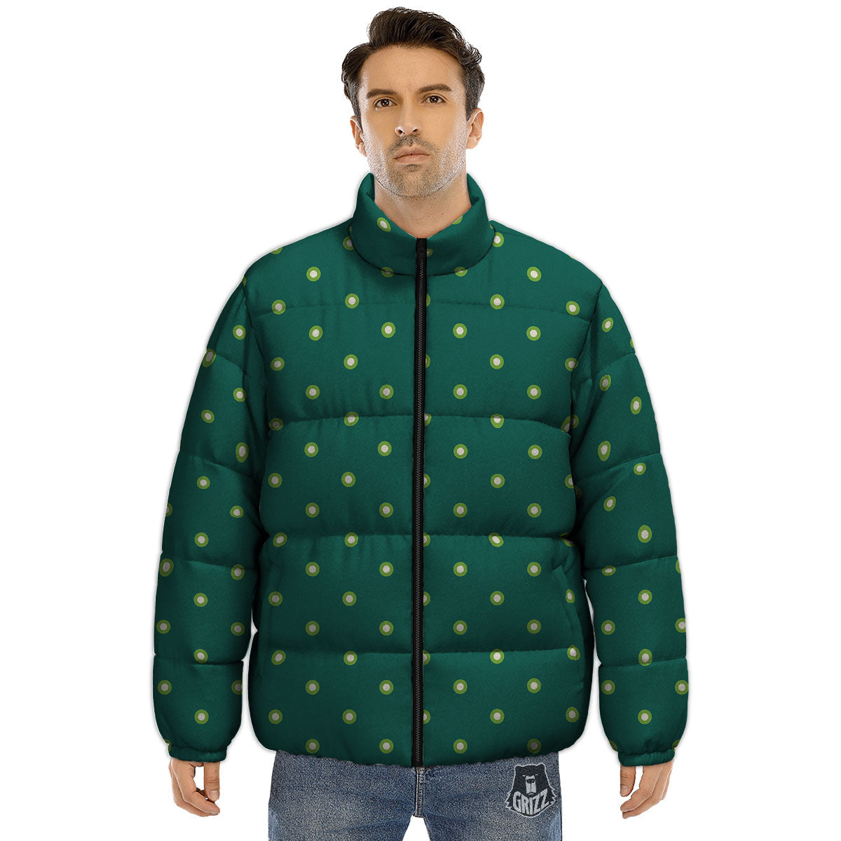 St. Patrick's Day Polka Dot Irish Print Puffer Jacket-grizzshop