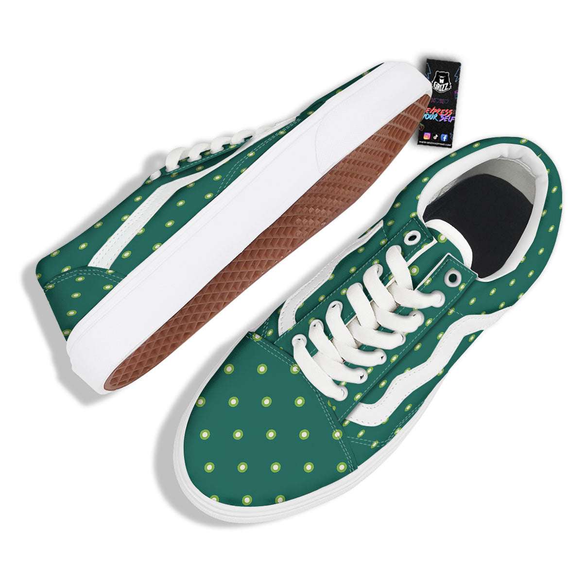 St. Patrick's Day Polka Dot Irish Print Skate Shoes-grizzshop