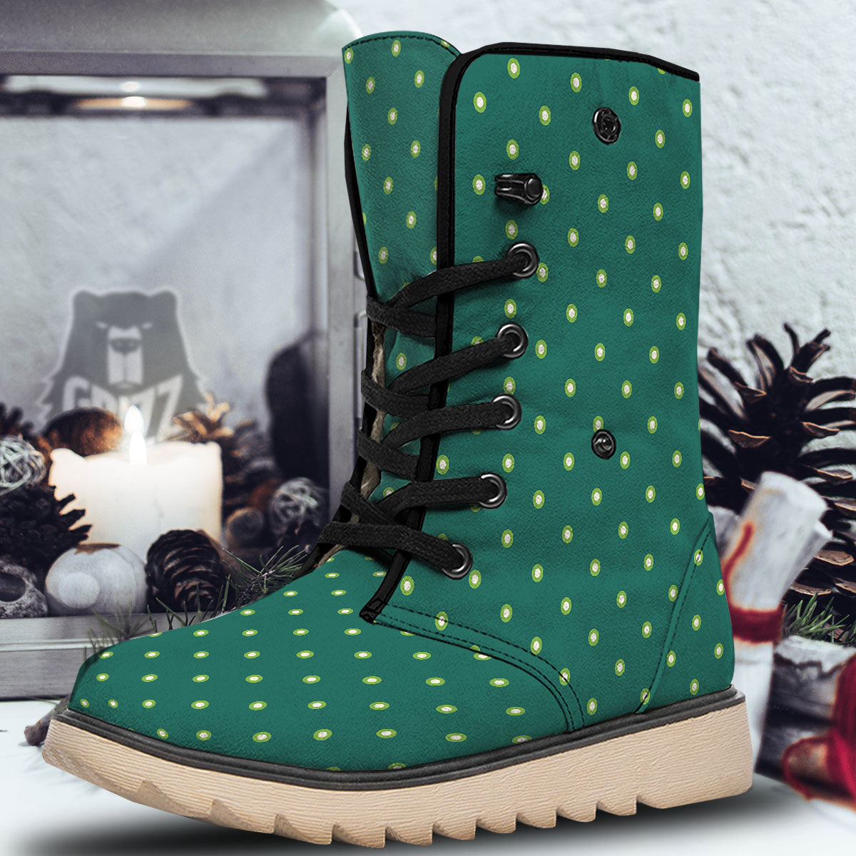 St. Patrick's Day Polka Dot Irish Print Snow Boots-grizzshop