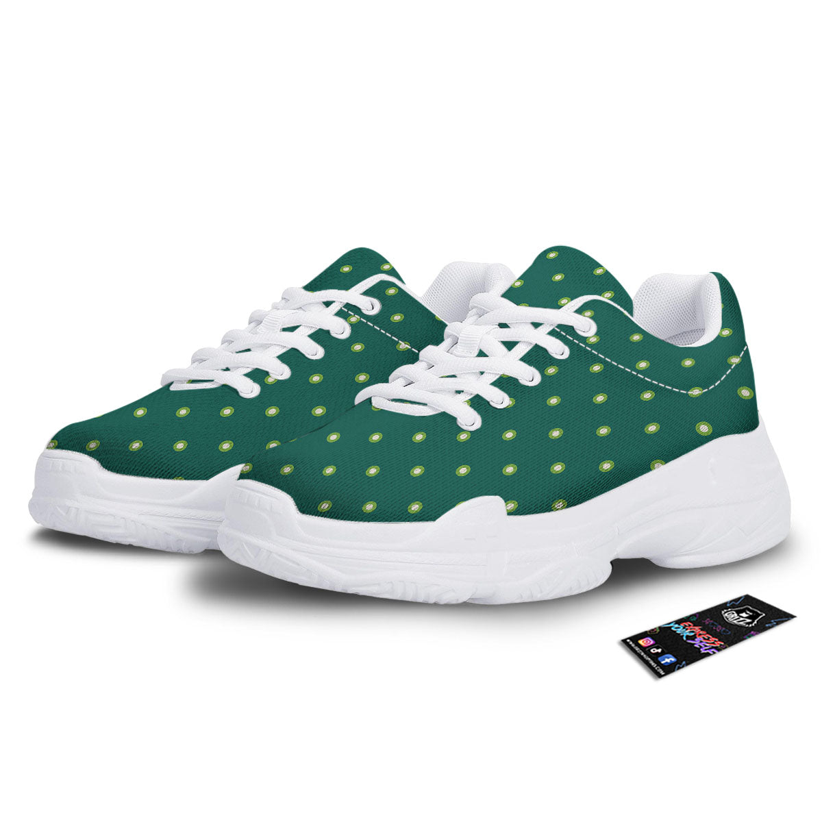 St. Patrick's Day Polka Dot Irish Print White Chunky Shoes-grizzshop