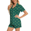 St. Patrick's Day Polka Dot Irish Print Women Silk Pajamas-grizzshop