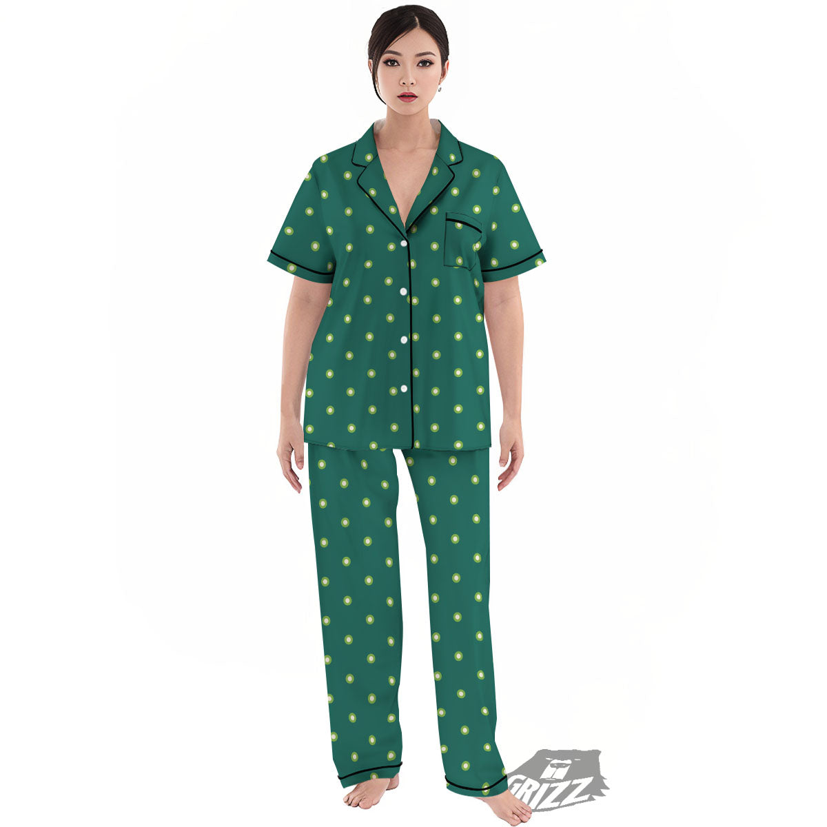 St. Patrick's Day Polka Dot Irish Print Women's Pajamas Set-grizzshop