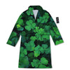 St. Patrick's Day Shamrock Clover Print Bathrobe-grizzshop