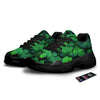 St. Patrick's Day Shamrock Clover Print Black Chunky Shoes-grizzshop