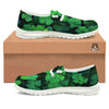 St. Patrick's Day Shamrock Clover Print Black Loafers-grizzshop