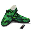 St. Patrick's Day Shamrock Clover Print Black Loafers-grizzshop