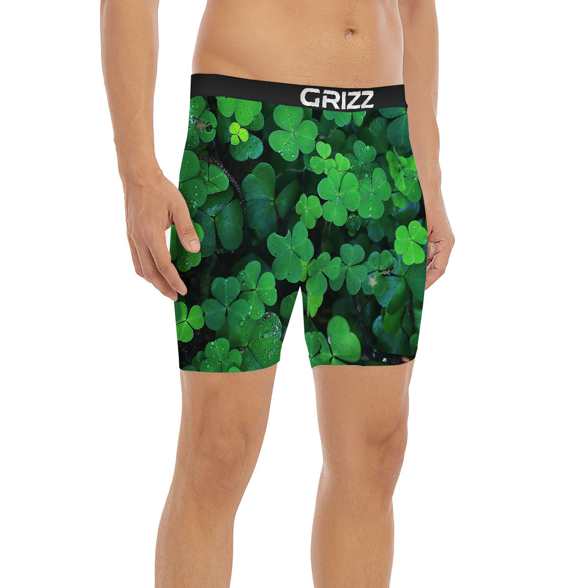 St. Patrick's Day Shamrock Clover Print Boxer Briefs-grizzshop