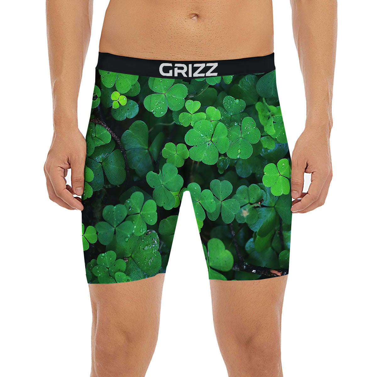 St. Patrick's Day Shamrock Clover Print Boxer Briefs-grizzshop