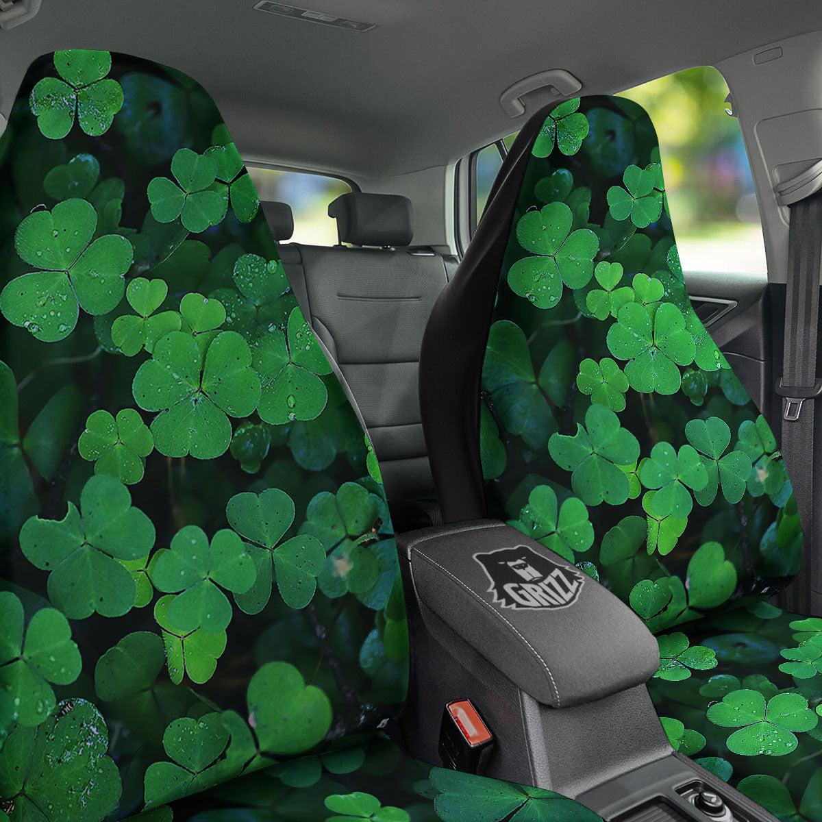 St. Patrick's Day Shamrock Clover Print Car Seat Covers-grizzshop