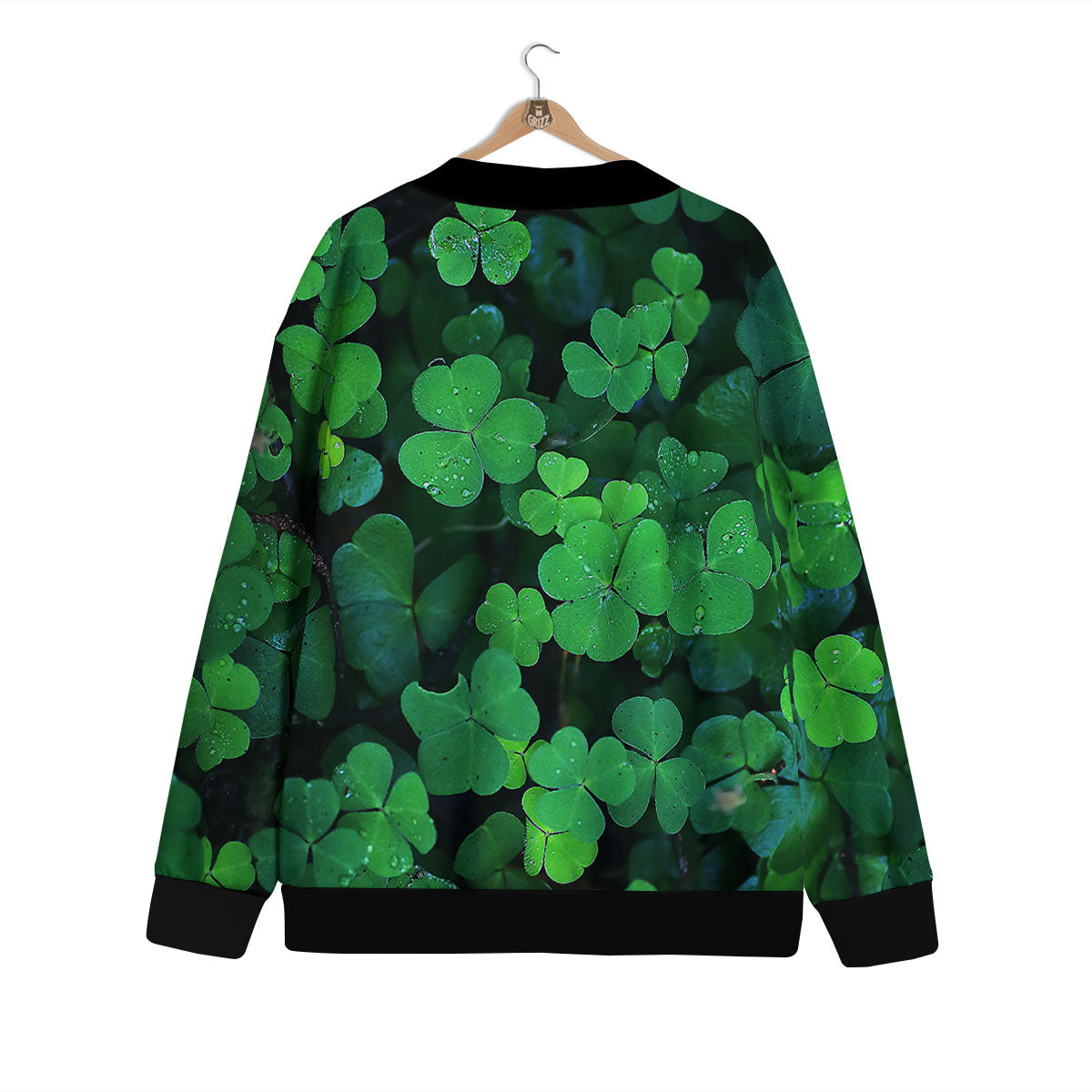 St. Patrick's Day Shamrock Clover Print Cardigan-grizzshop