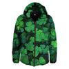 St. Patrick's Day Shamrock Clover Print Down Jacket-grizzshop