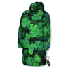 St. Patrick's Day Shamrock Clover Print Long Down Jacket-grizzshop