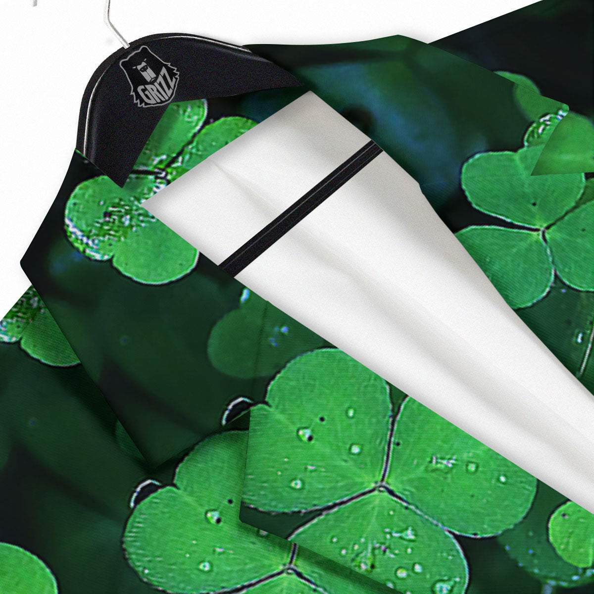 St. Patrick's Day Shamrock Clover Print Men's Sport Coat-grizzshop