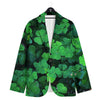 St. Patrick's Day Shamrock Clover Print Men's Sport Coat-grizzshop