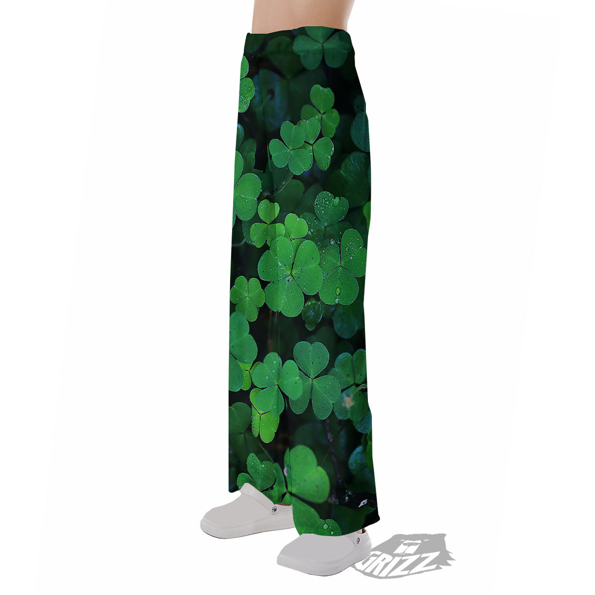 St. Patrick's Day Shamrock Clover Print Pajama Pants-grizzshop