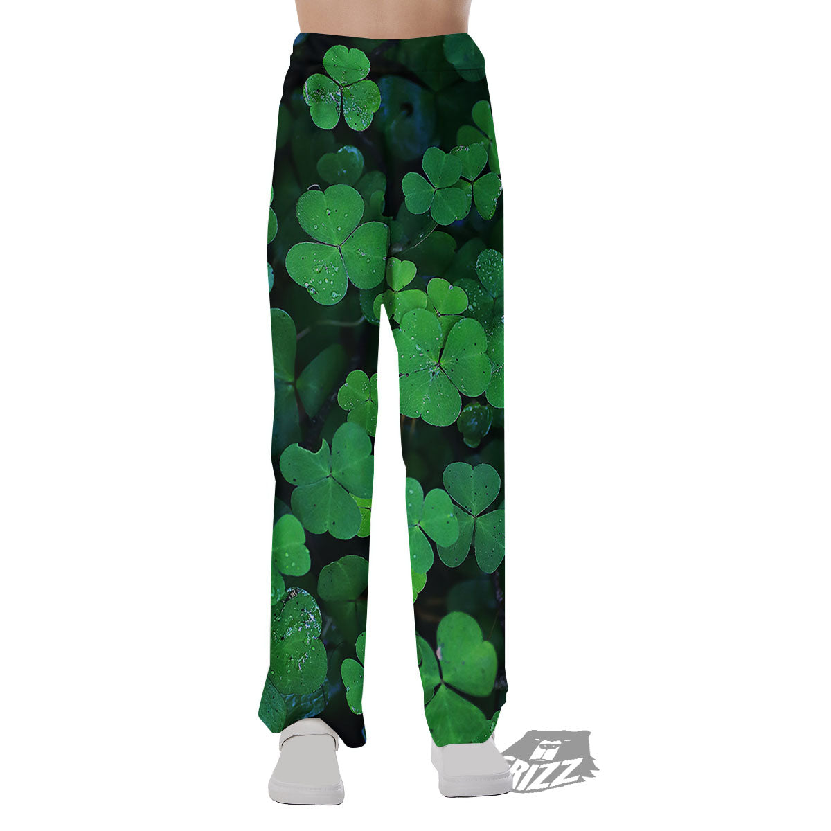 St. Patrick's Day Shamrock Clover Print Pajama Pants-grizzshop