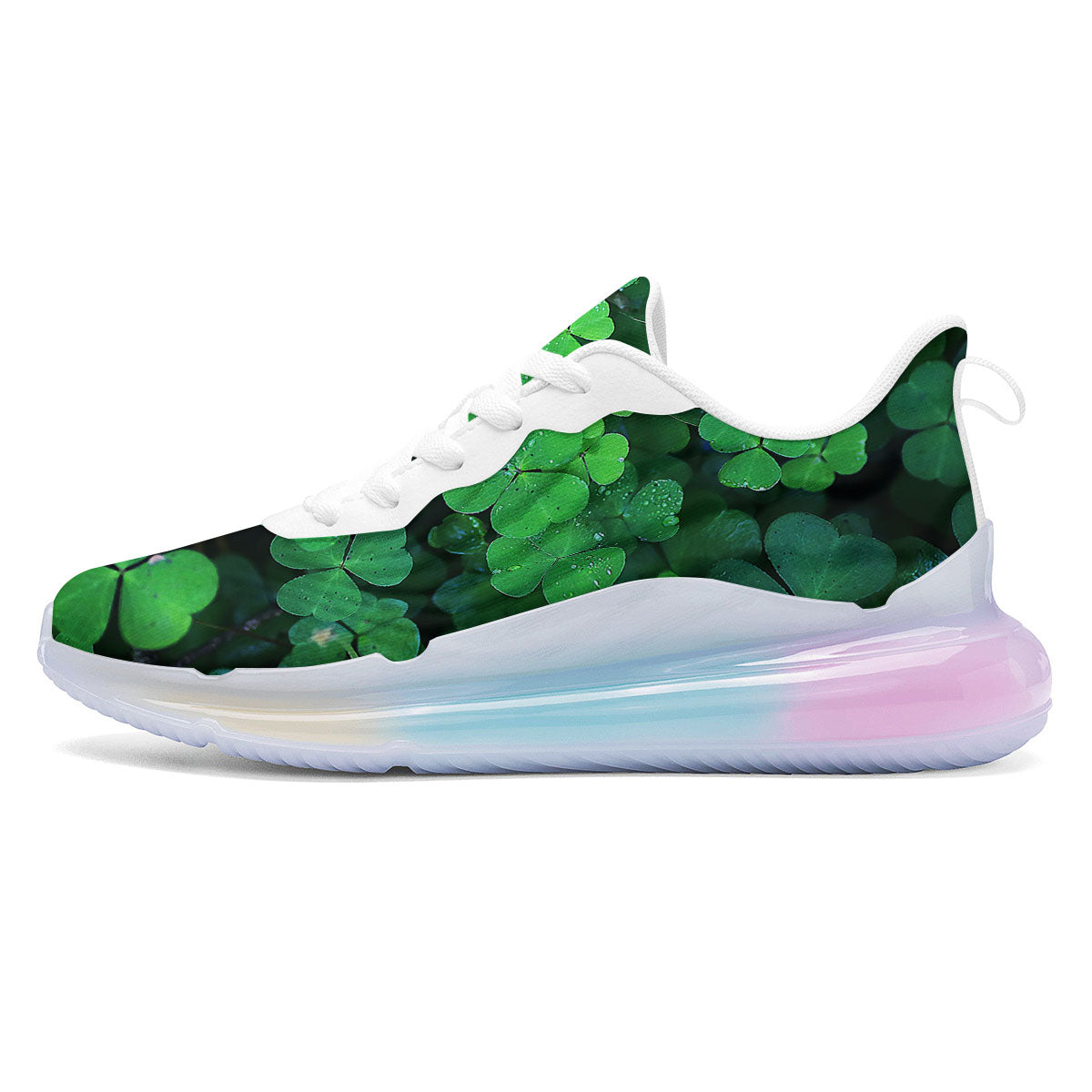 St. Patrick's Day Shamrock Clover Print Running Sneakers-grizzshop