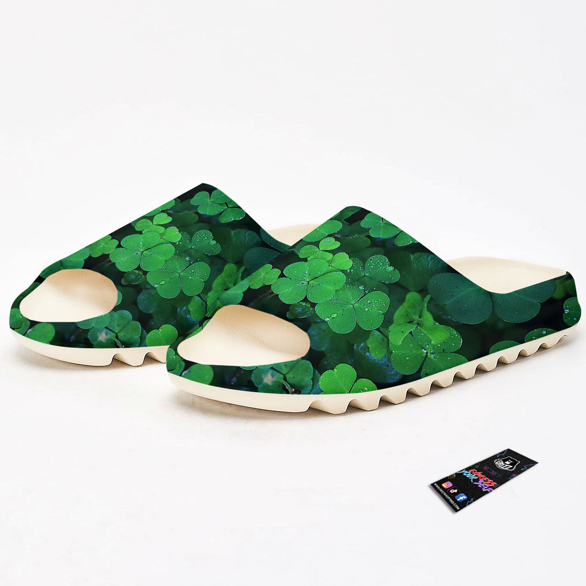 St. Patrick's Day Shamrock Clover Print Sandals-grizzshop