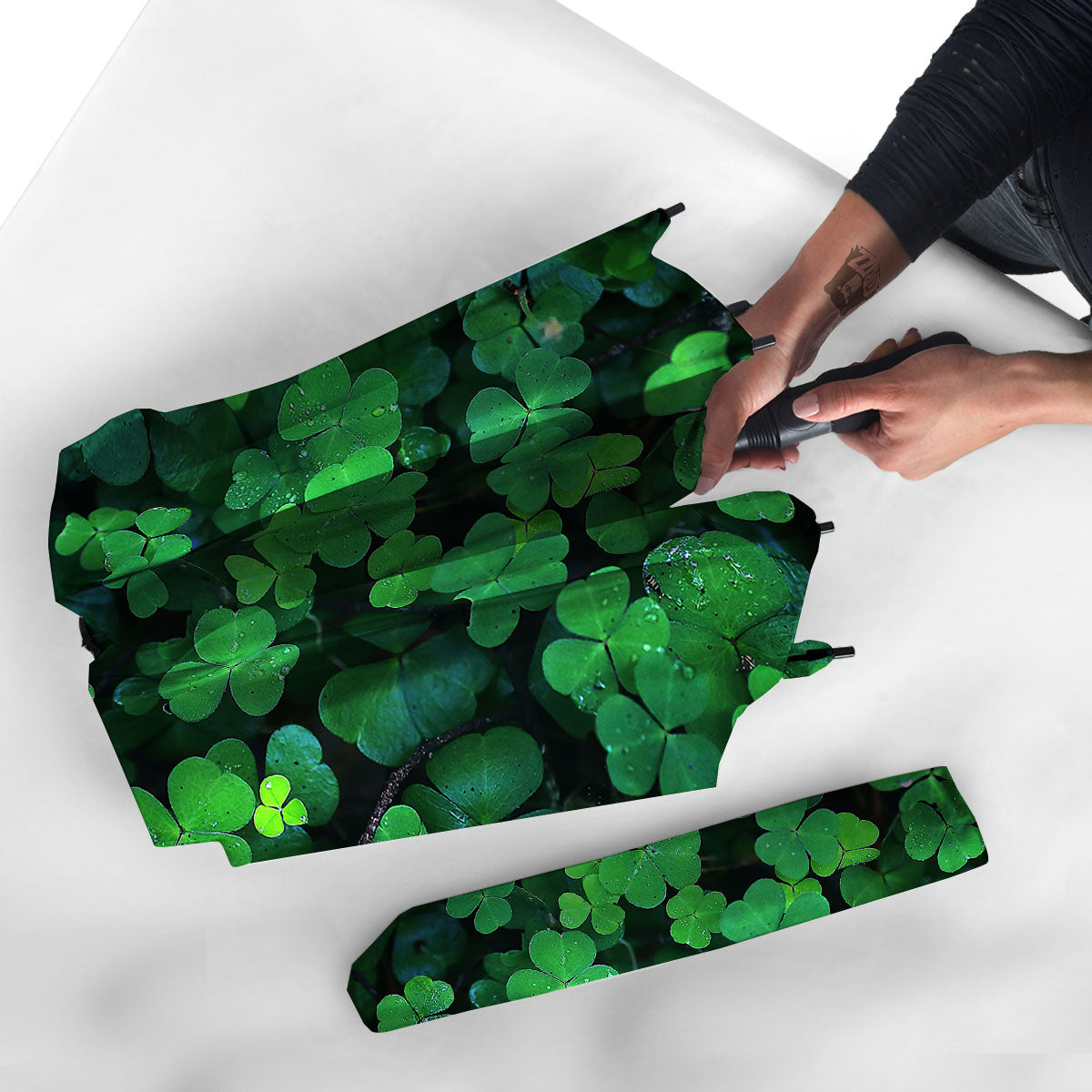 St. Patrick's Day Shamrock Clover Print Umbrella-grizzshop