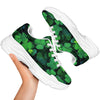 St. Patrick's Day Shamrock Clover Print White Chunky Shoes-grizzshop