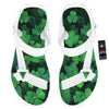 St. Patrick's Day Shamrock Clover Print White Open Toe Sandals-grizzshop