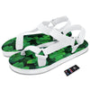 St. Patrick's Day Shamrock Clover Print White Open Toe Sandals-grizzshop