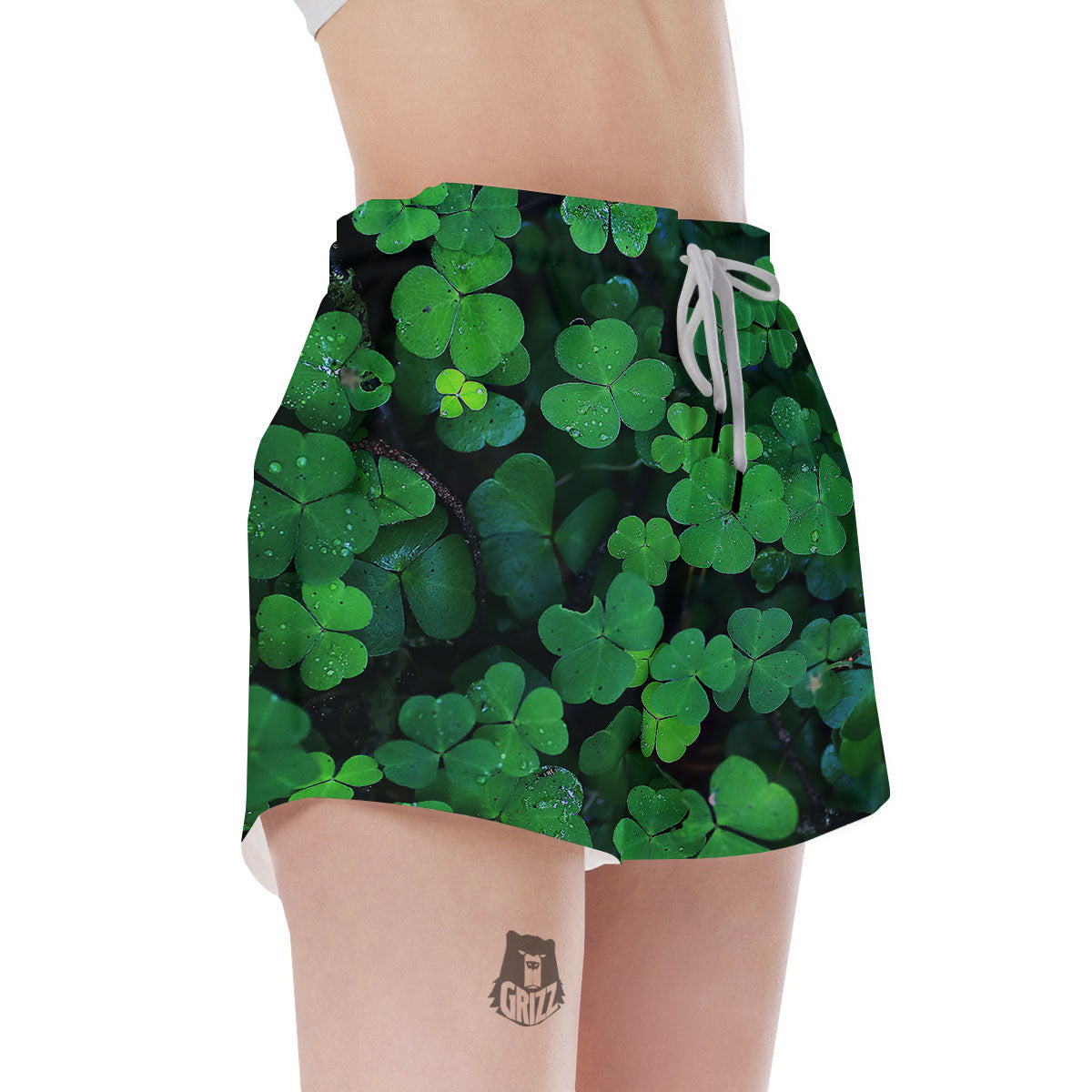 St. Patrick's Day Shamrock Clover Print Women's Shorts-grizzshop