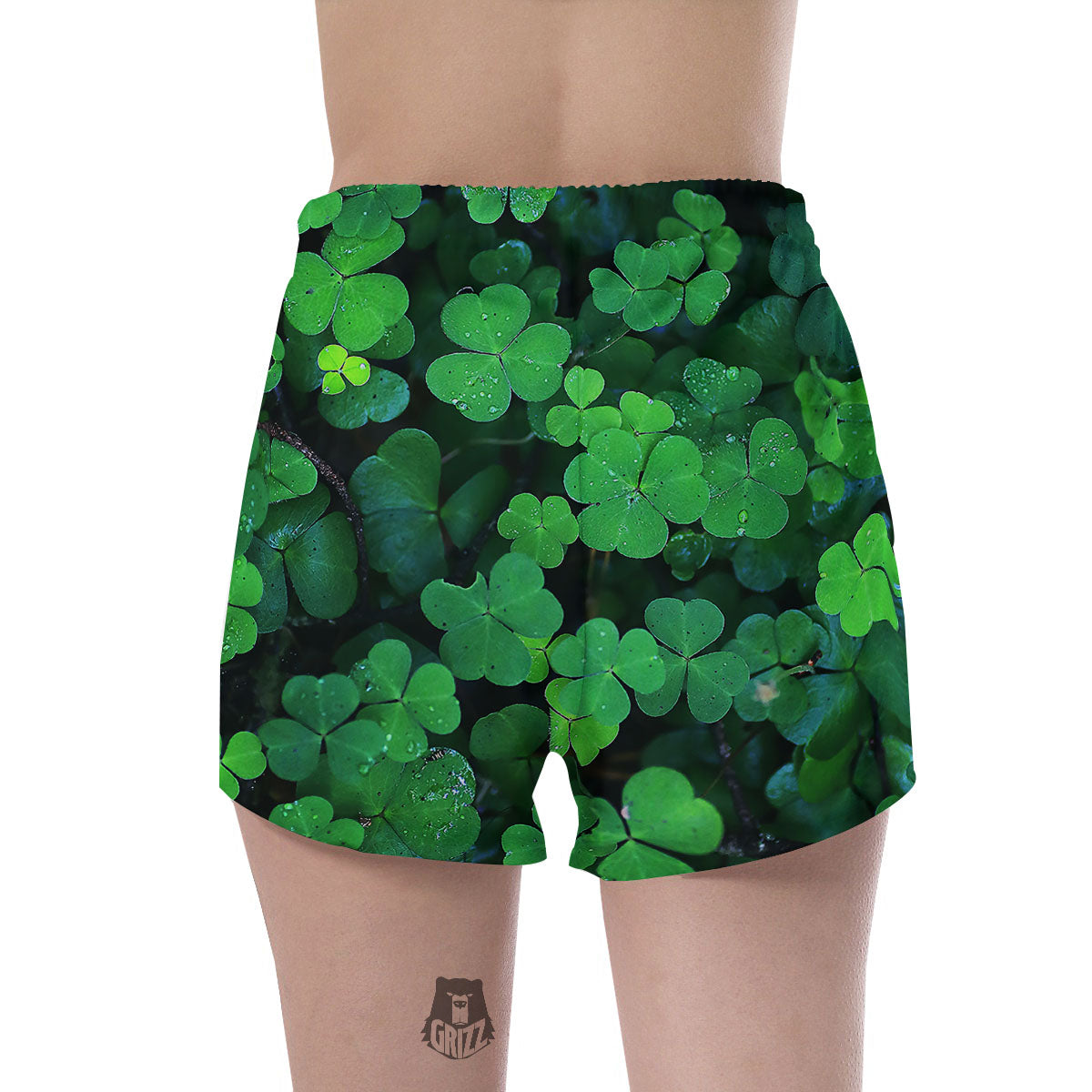 St. Patrick's Day Shamrock Clover Print Women's Shorts-grizzshop