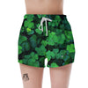 St. Patrick's Day Shamrock Clover Print Women's Shorts-grizzshop