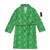 St. Patrick's Day Shamrock Leaf Print Pattern Bathrobe-grizzshop