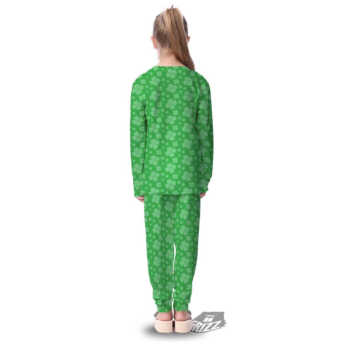 St. Patrick's Day Shamrock Leaf Print Pattern Kid's Pajamas-grizzshop