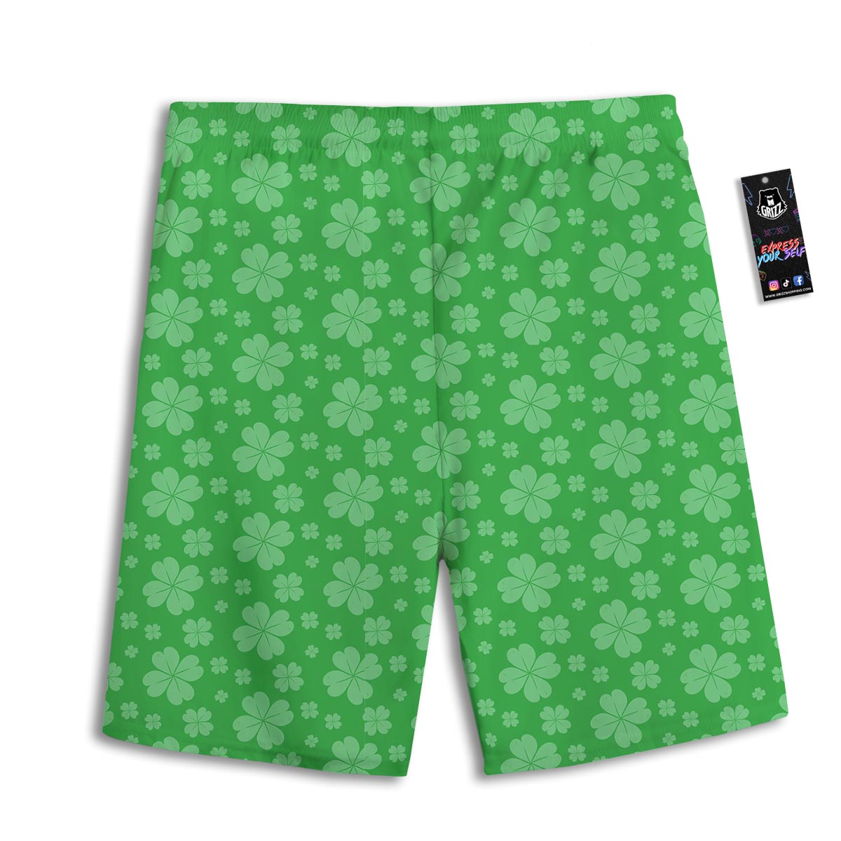 St. Patrick's Day Shamrock Leaf Print Pattern Men's Athletic Shorts