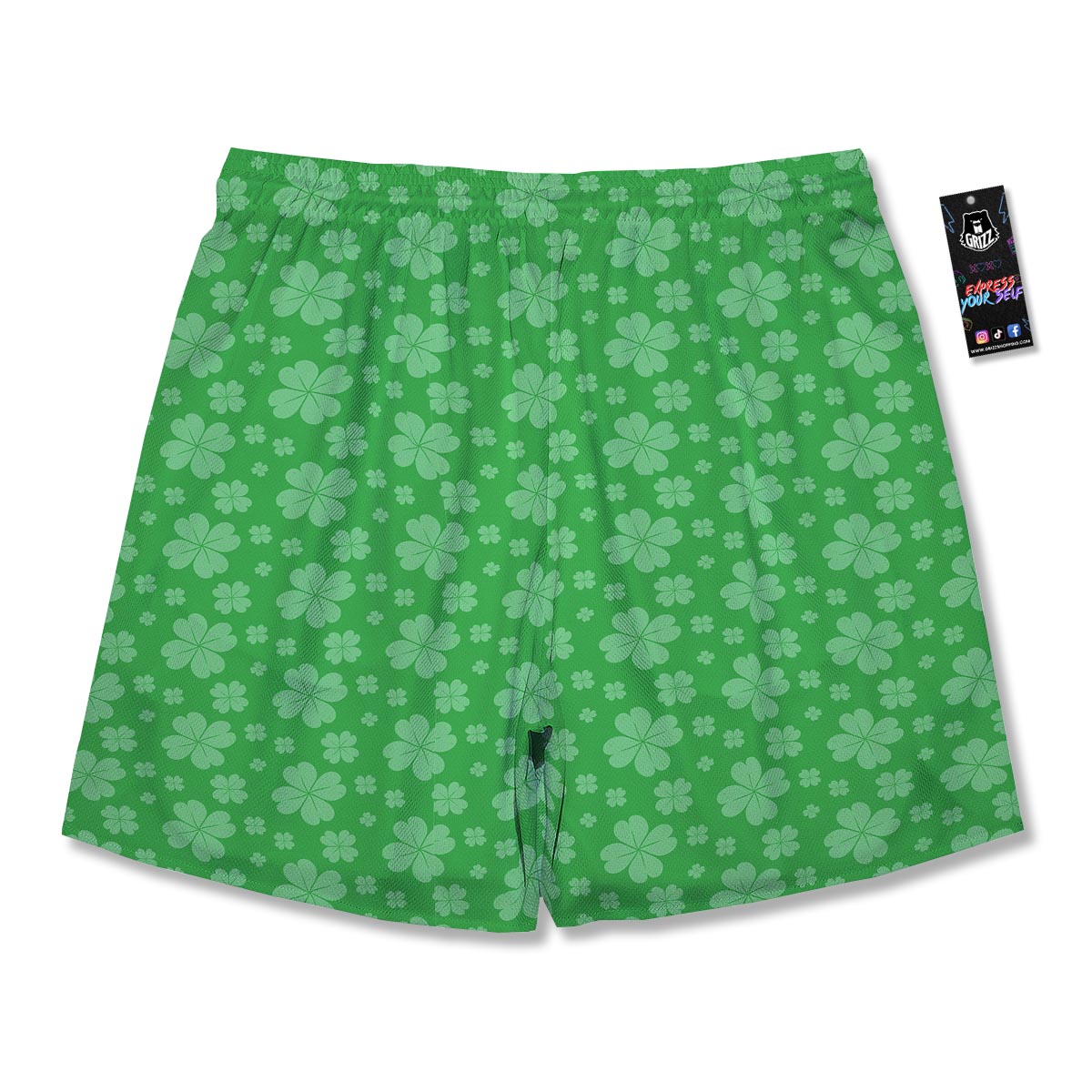 St. Patrick's Day Shamrock Leaf Print Pattern Men's Running Shorts-grizzshop
