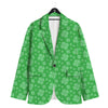 St. Patrick's Day Shamrock Leaf Print Pattern Men's Sport Coat-grizzshop