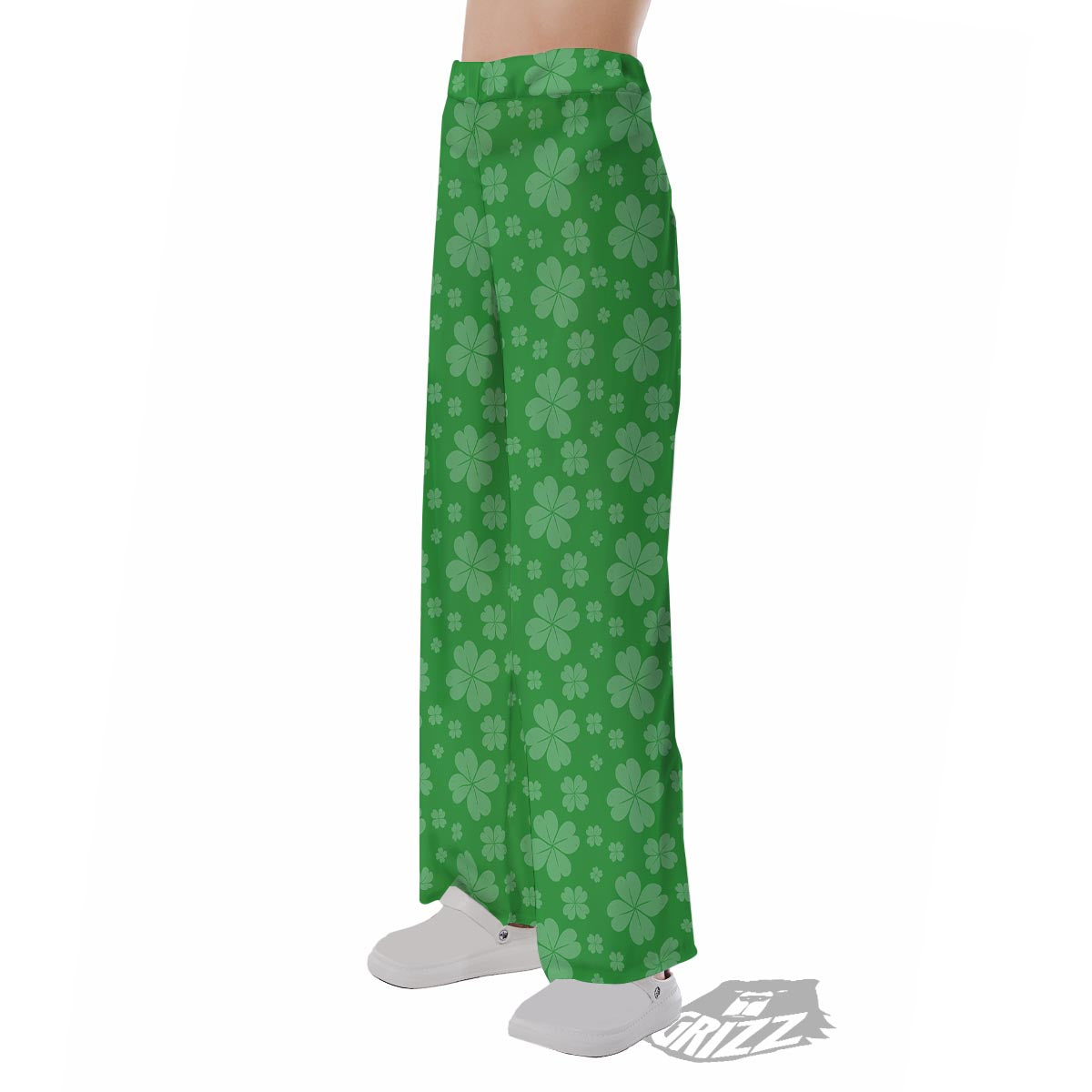 St. Patrick's Day Shamrock Leaf Print Pattern Pajama Pants-grizzshop