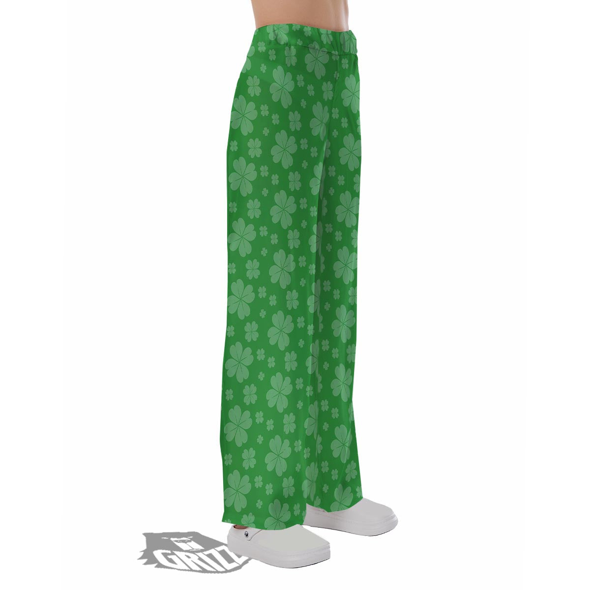 St. Patrick's Day Shamrock Leaf Print Pattern Pajama Pants-grizzshop