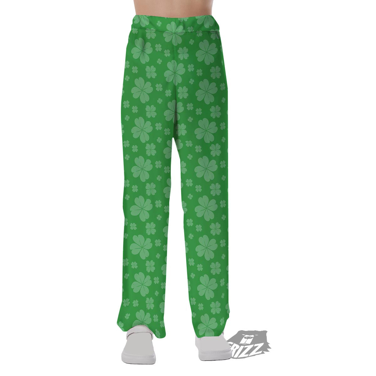 St. Patrick's Day Shamrock Leaf Print Pattern Pajama Pants-grizzshop